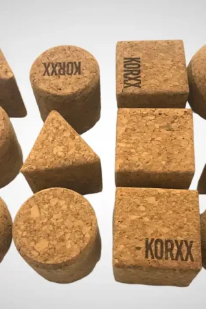 Lage Prijs Korxx geo set Naturel - 12 vormen blokjes
