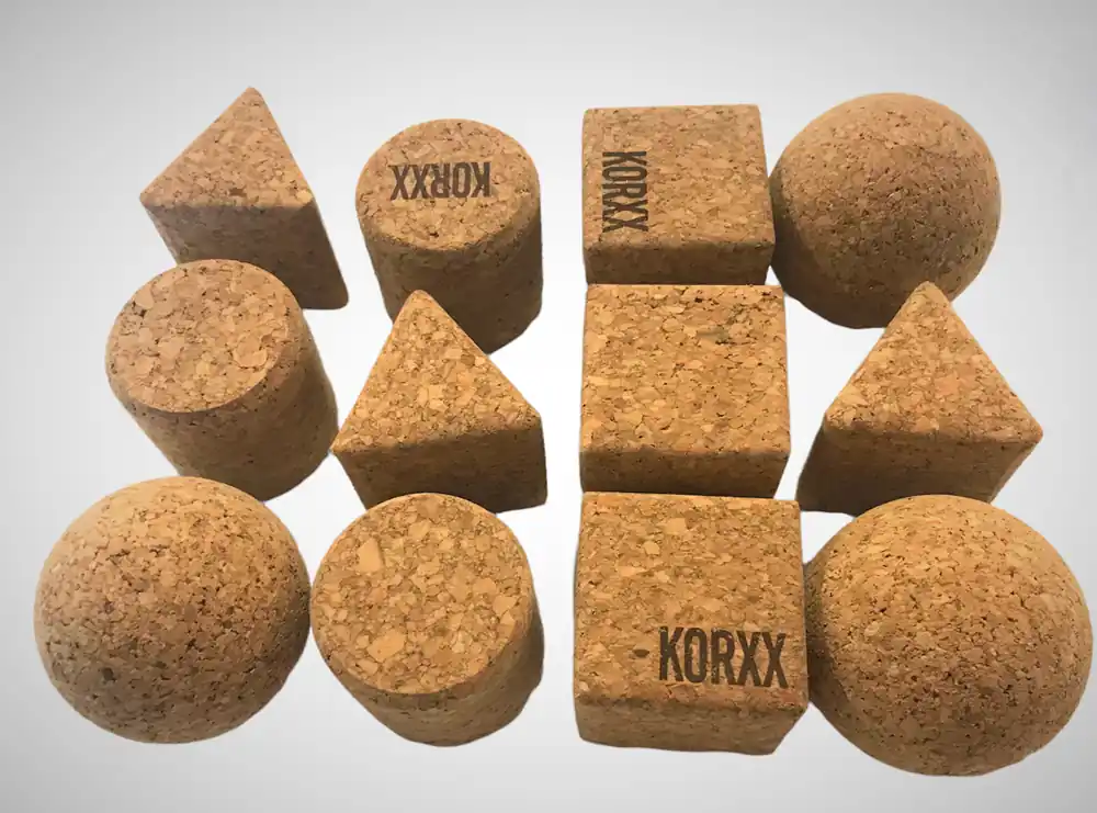 Lage Prijs Korxx geo set Naturel - 12 vormen blokjes