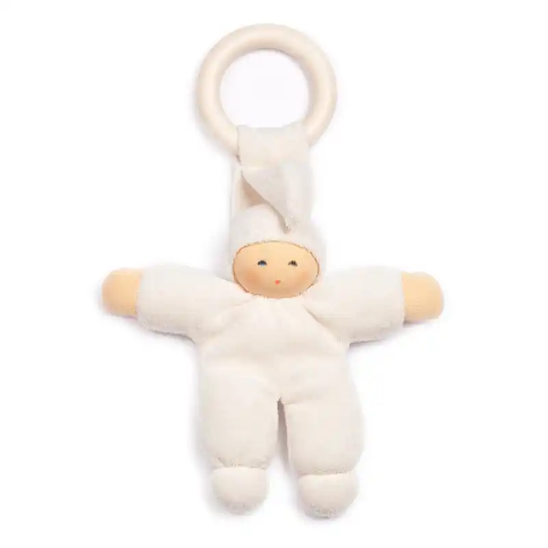 Alleen Vandaag Nänchen Natur Knuffelpopje Pimpel met ring naturel