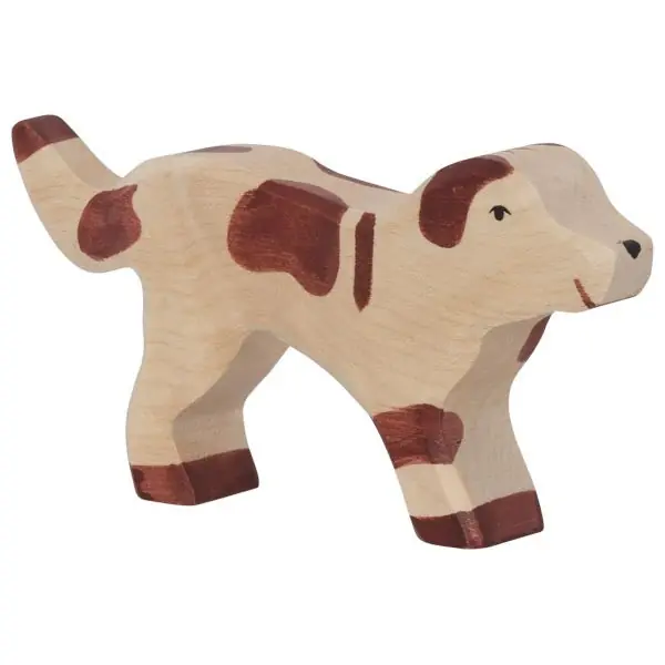 Tijdelijk Beschikbaar Holztiger houten boerderijhond 14 cm