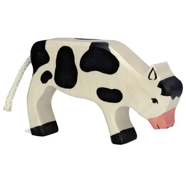 Finale Uitverkoop Holztiger houten kalf grazend zwart 12 cm