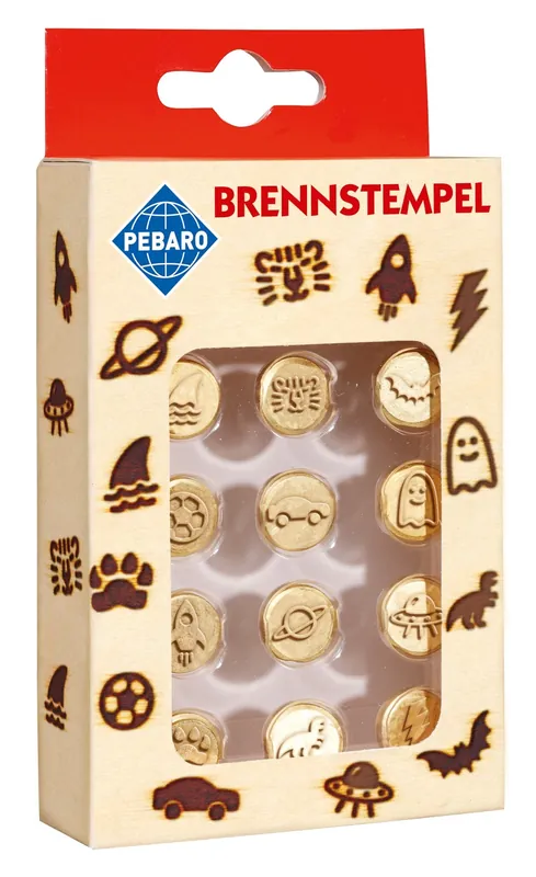 Goedkoop Pebaro houtbrandstempels tijger, UFO en dino voor de houtbrandpen