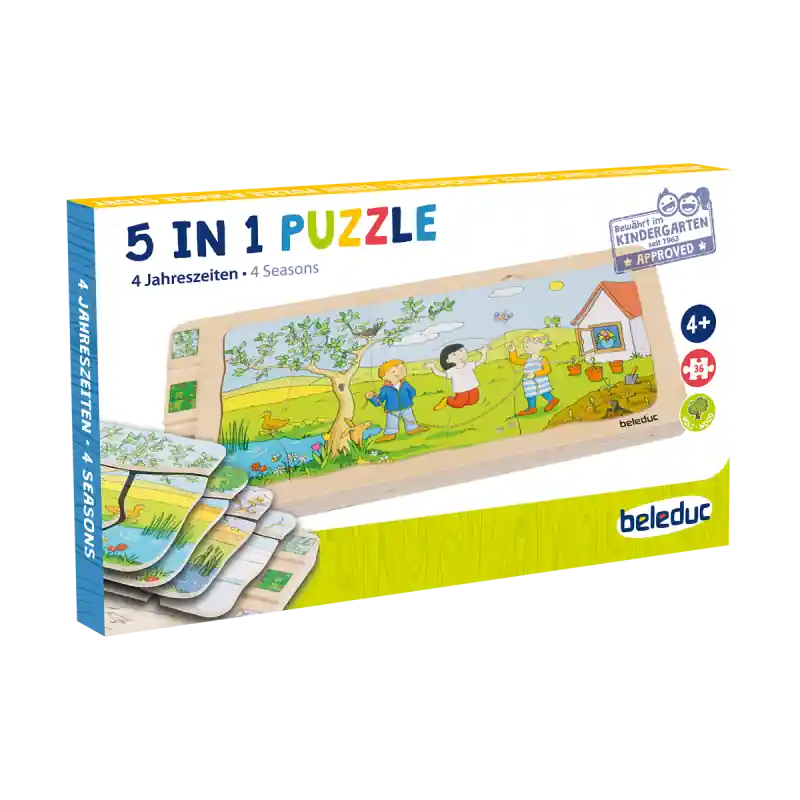 Beleduc 5 in 1 lagenpuzzel Seizoenen, vanaf 4 jaar Dagaanbieding