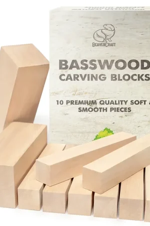Exclusieve Aanbieding Beavercraft Lindehout set houtsnijblokken -10 stuks
