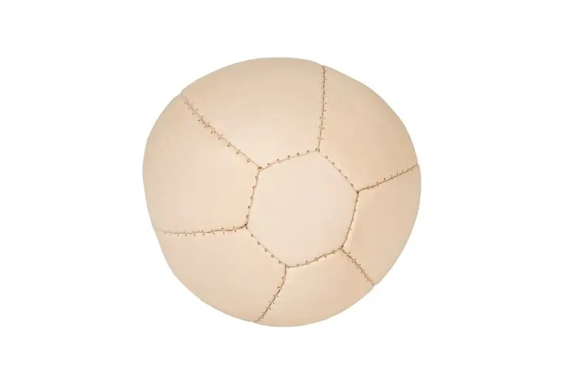Lautenbach Geitenlederen Bal gevuld met schapenwol -14 cm Finale Uitverkoop