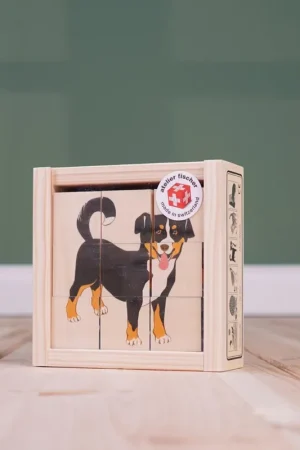 Alleen Vandaag Atelier Fisher handgemaakt Blokkenpuzzel Huisdieren 9-delig