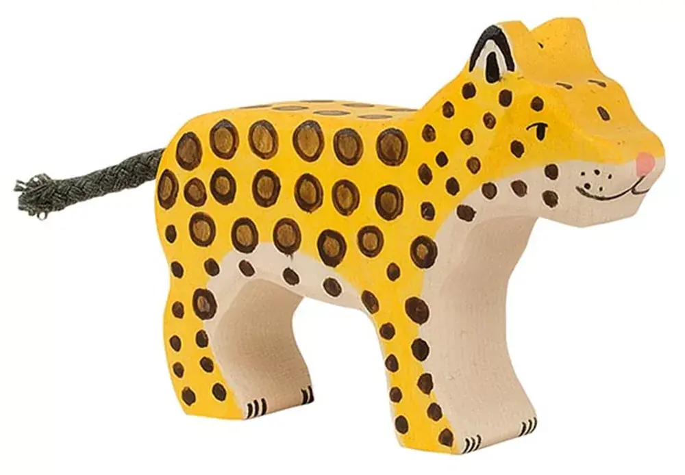 Tijdelijk Beschikbaar Holztiger houten luipaard klein 9,3 x 2,3 x 7 cm