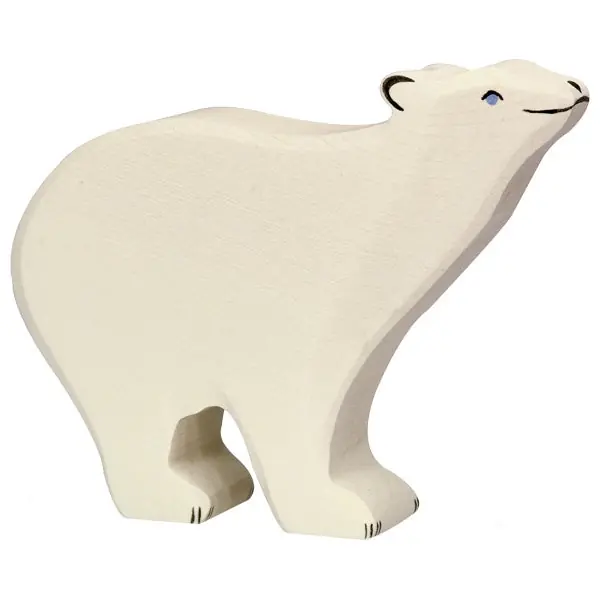 Premium Holztiger houten ijsbeer 15 cm
