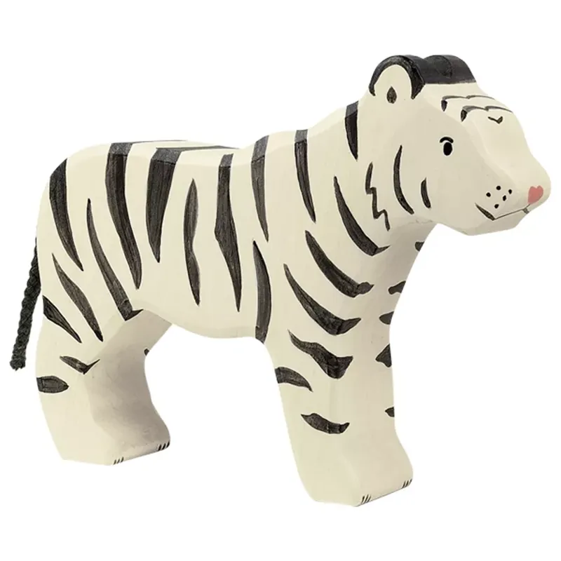 Holztiger houten witte tijger. 15 x 2,8 x 11 cm Express Levering