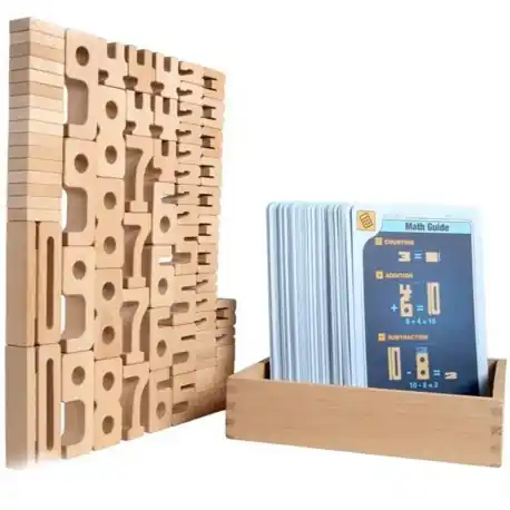 SumBlox 80 houten cijferblokken - evenhoog is evenveel - Copy Aanbieding