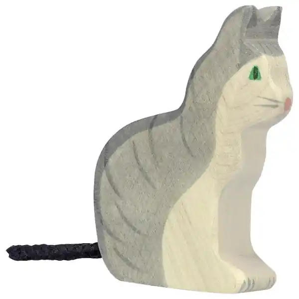 Rechtstreeks Van De Fabrikant Holztiger houten kat zittend 7 cm