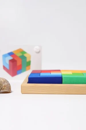 Goedkoop Grimms kleine blokkenpuzzel met puzzelboekje in een set
