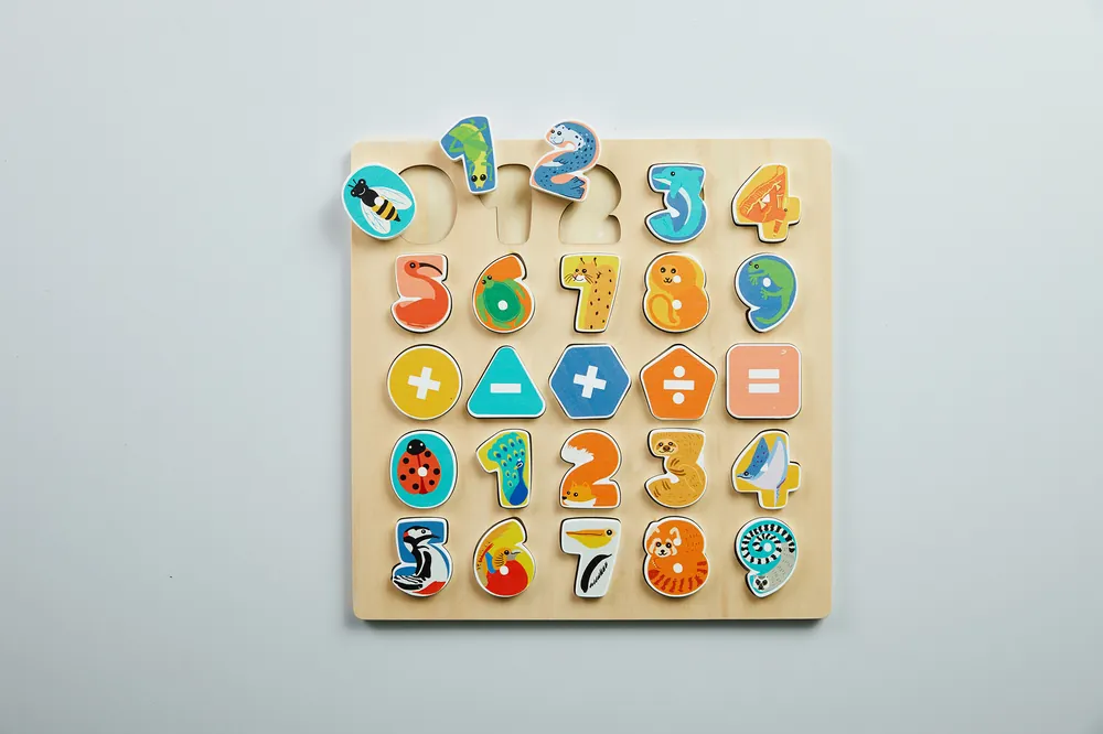 Veilige Betaling Superblocco Stoere dieren houten puzzel cijfers