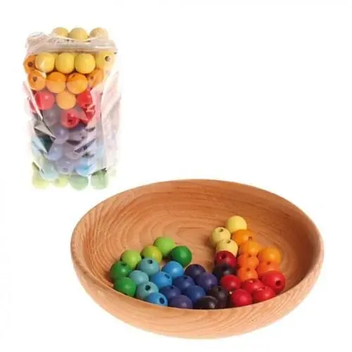 Lage Kosten Houten regenboogkralen 12mm - 120 stuks