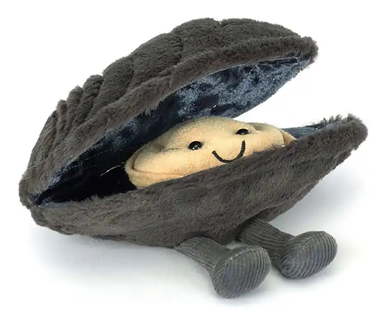 Jellycat knuffel Mossel, Amuseables Michelle Mussel, 17 cm Weekendaanbieding