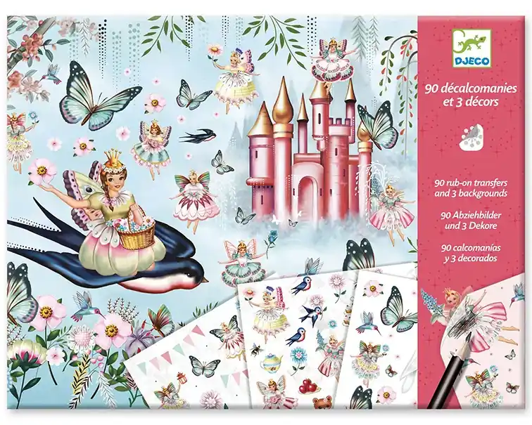 Beperkt Aanbod Djeco Wrijfplaatjes/Krasplaatjes, Fairyland, 4+