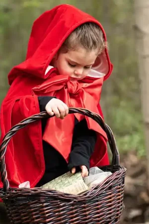 Great Pretenders, Roodkapje Cape met strik, Woodland Red Riding Hood Cape, 4-6 jaar Superprijs