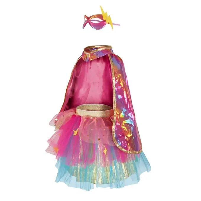 Great Pretenders, Superheldin Setje, Super-Duper Tutu, Cape en Masker, Pink/Gold, 4-6 jaar Beste Prijs