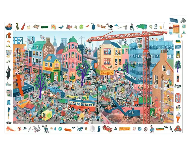 Snelle Levering Djeco Ontdek Puzzel 'De Stad', 200 st, 61x38 cm