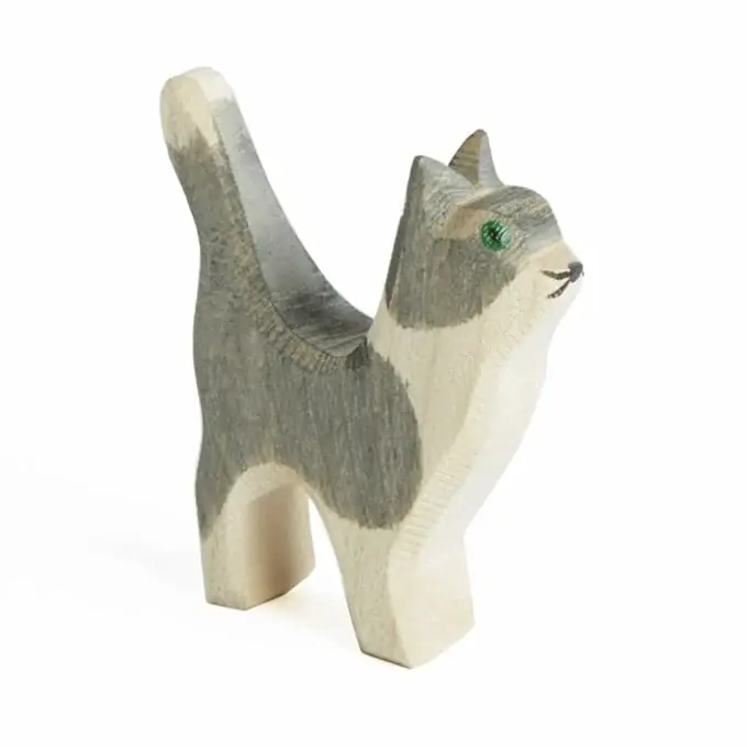 Fabrieksprijs Ostheimer Houten Kat klein, kop omhoog