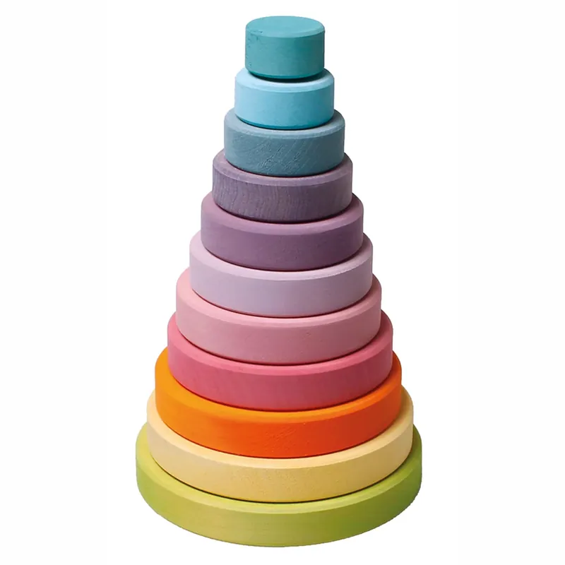 Grimm's houten grote Stapeltoren 11-delig Pastel, 22cm Hoge Kwaliteit