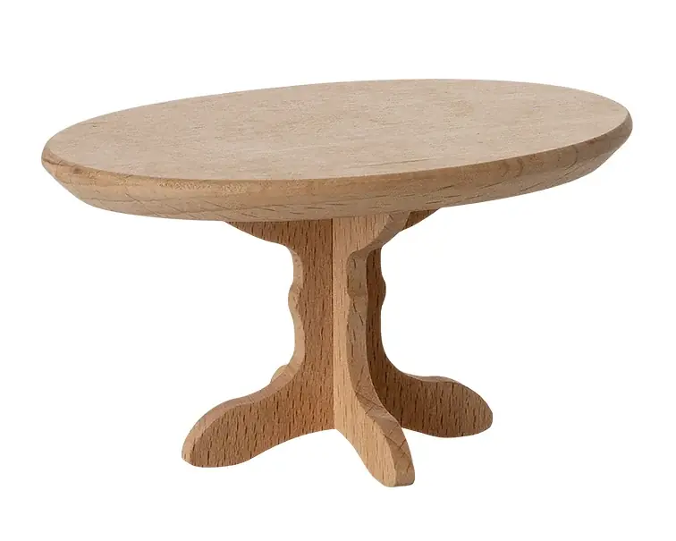 Maileg houten salontafeltje, Oval coffee table Mouse, hoogte 4,5cm Op = Op