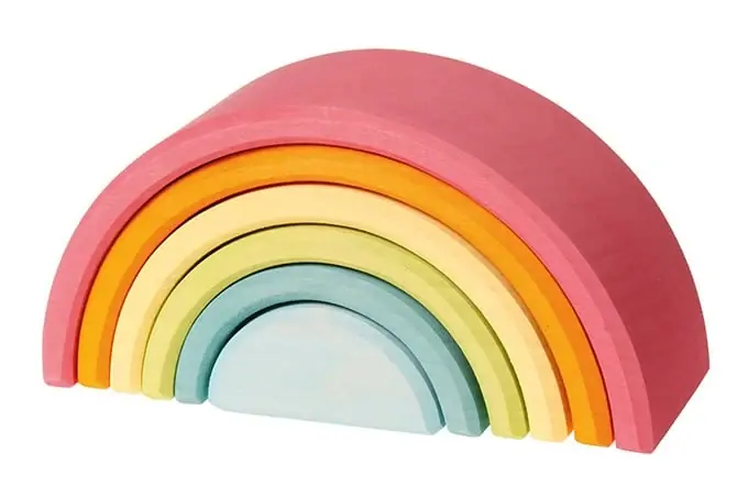 Grimm's houten Regenboog 6-delig, Pastel Seizoensaanbieding