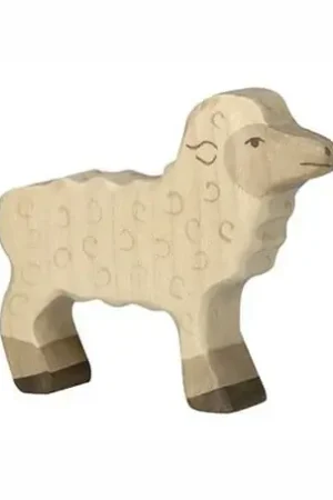 Hoge Kwaliteit Holztiger Houten lammetje wit