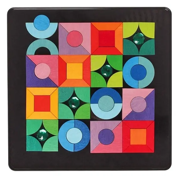 Grimm's Magneetpuzzel Basisvormen met glitterstenen Snelle Levering