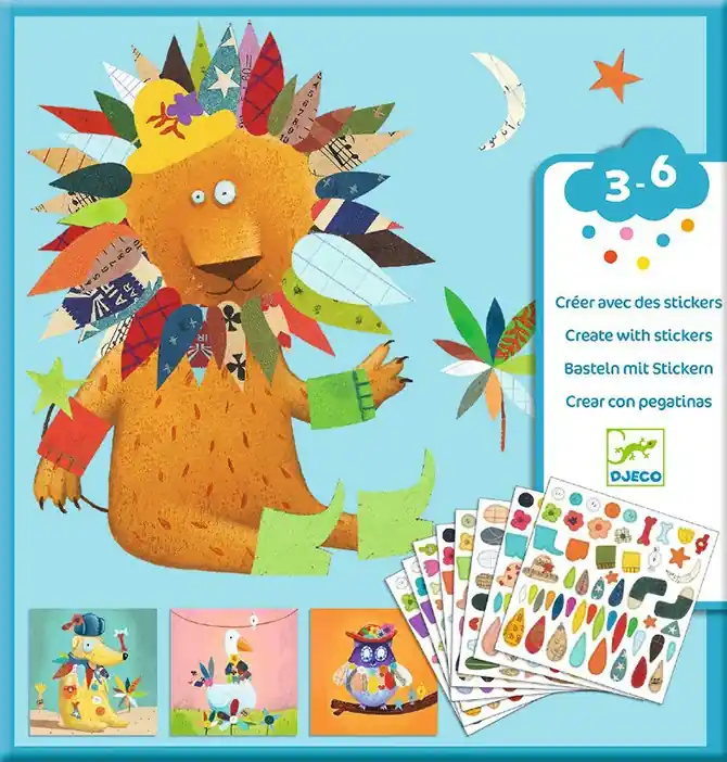 Djeco Dieren Creëren met stickers, 3+ Bestseller