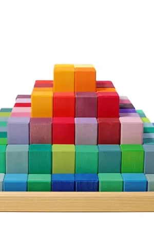 Voordeelprijs Grimm's Grote Blokkenset Piramide 100-delig Groot, 45 x 45