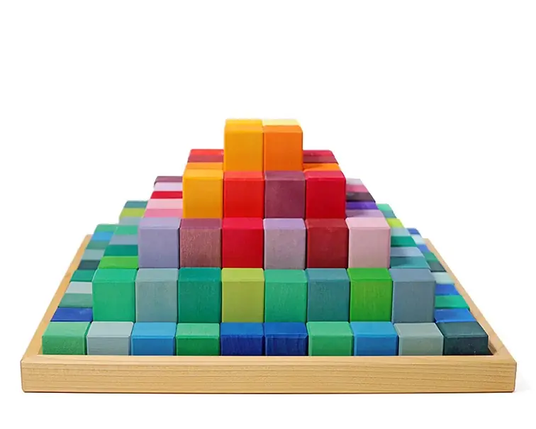 Voordeelprijs Grimm's Grote Blokkenset Piramide 100-delig Groot, 45 x 45