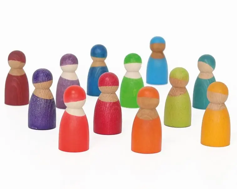 Premium Grimm's 12 houten Regenboogvriendjes