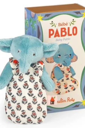 Rechtstreeks Van De Fabrikant Moulin Roty Knuffel Baby Pablo de olifant in geschenkdoos, Les Minouchkas