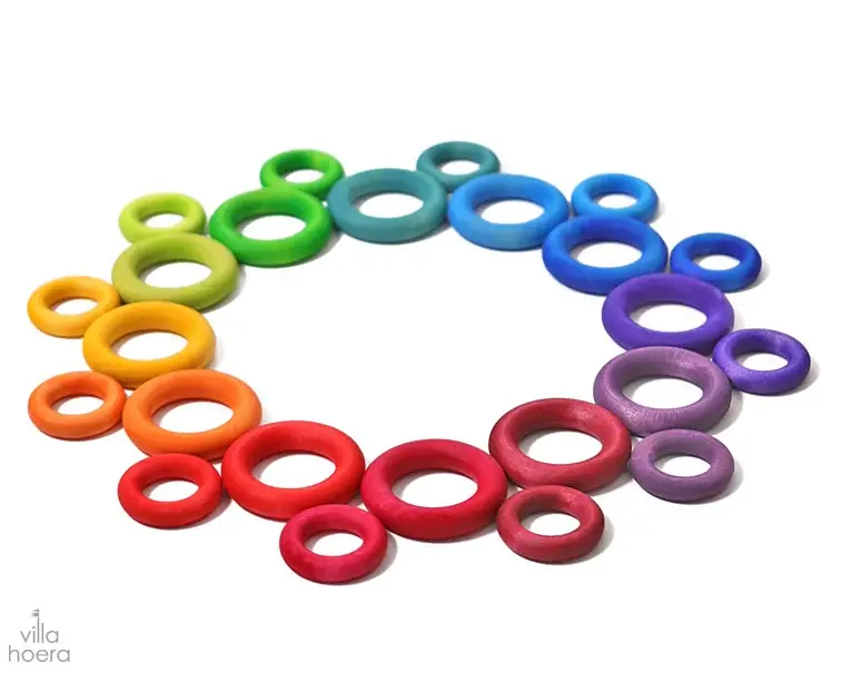 Grimm's Houten Ringen, 24-delig Weekendaanbieding