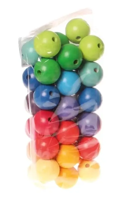 Grimm's 36 gekleurde houten kralen, diameter 30 mm Bestseller