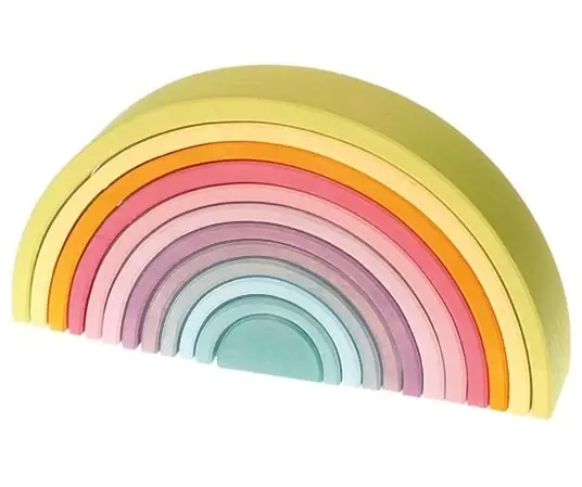 Aanbieding Grimm's houten Regenboog 12-delig, Pastel kleuren