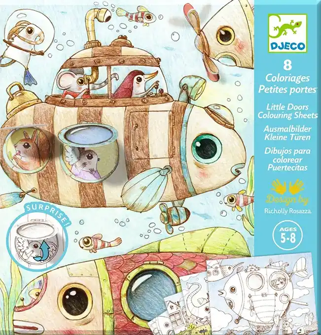Djeco Kleurplaten met Luikjes, De reis van Malo, 5+ Goedkoop