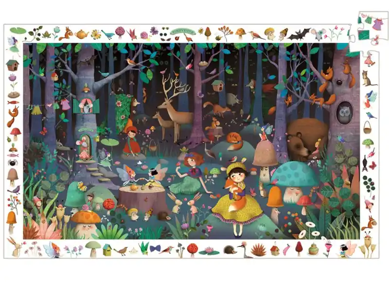 Djeco Ontdek Puzzel 'Betoverd Bos', 100 st, 61x38 cm Beperkt Aanbod