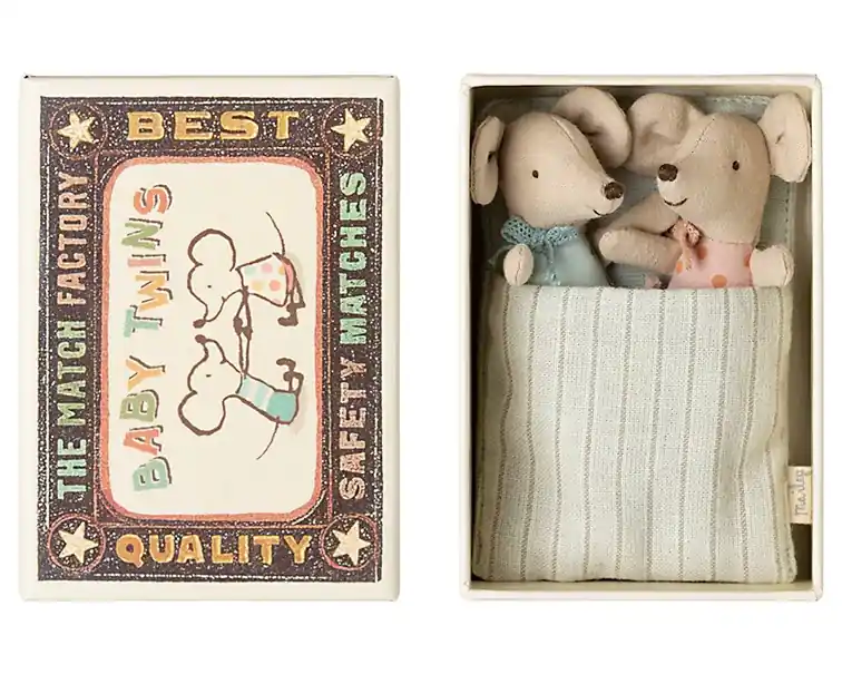 Gecertificeerd Maileg Baby Tweeling in doosje, Twins Baby mice