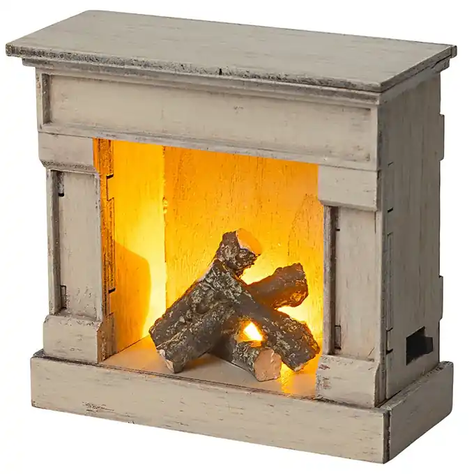 Maileg Open Haard, Fireplace, Off-white, 8,5cm Must-Have
