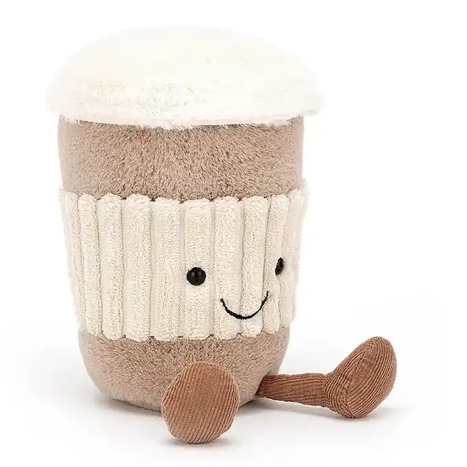 Jellycat Knuffel Koffie, Amuseable Coffee-to-go, 15cm Beperkte Voorraad