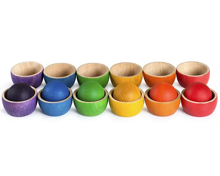 Grapat 12 houten bakjes en 6 ballen Beste Prijs