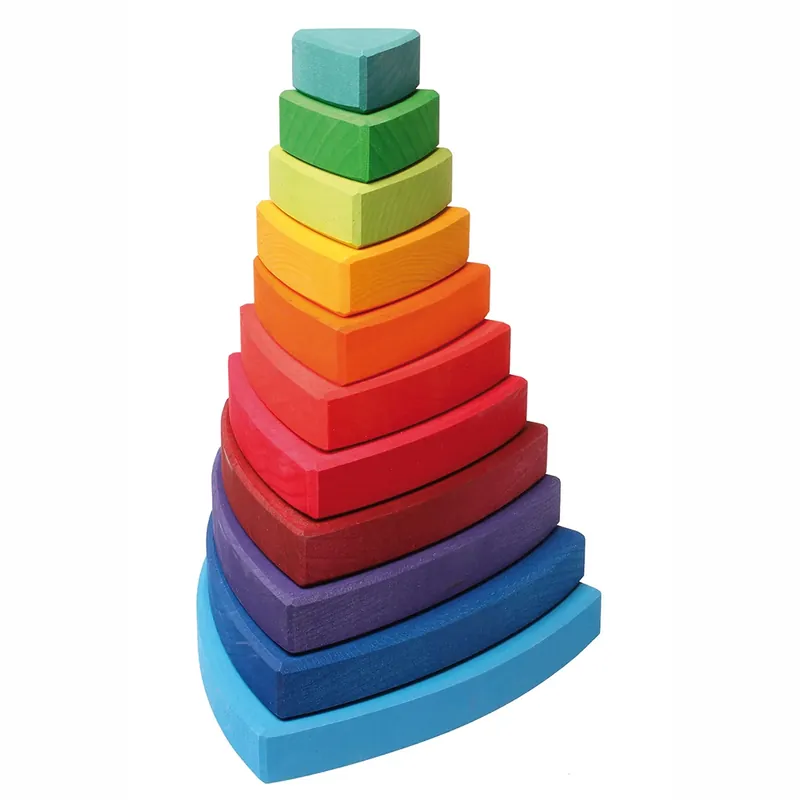 Grimm's houten grote Stapeltoren Driehoek 11-delig, 22cm Uitverkoop