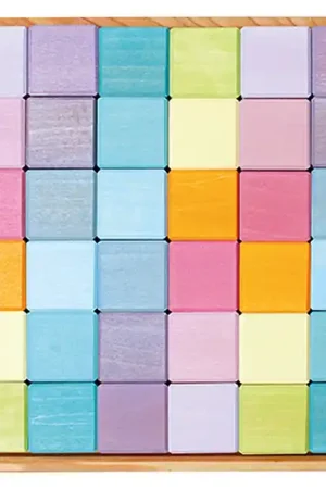 Betaalbaar Grimm's Vierkante blokkenset 36-delig Pastel