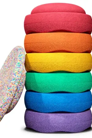 Stapelstein Rainbow set classic met super confetti balance board Premium
