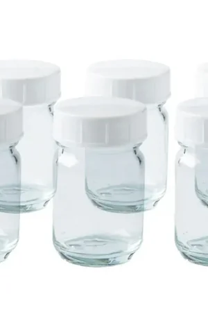 6 glazen verfpotjes met deksel, 50ml Dagaanbieding