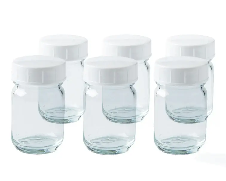 6 glazen verfpotjes met deksel, 50ml Dagaanbieding