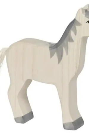 Exclusieve Aanbieding Holztiger Houten paard met grijze manen