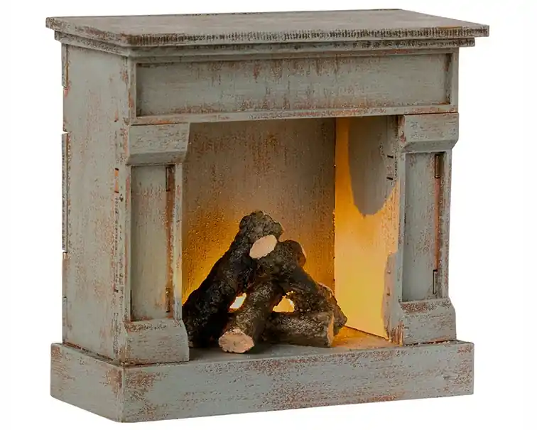 Maileg Open Haard, Fireplace, Vintage Blue, 8,5cm Shop Nu